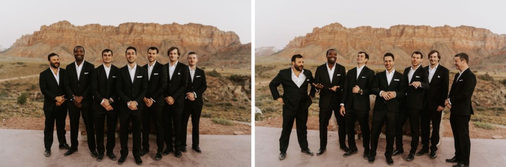 groomsmen photos candid and laughing