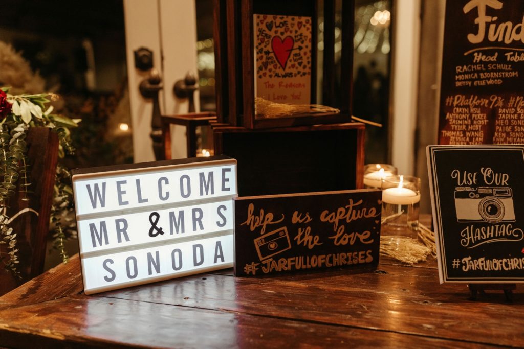 wedding lightbox welcome sign