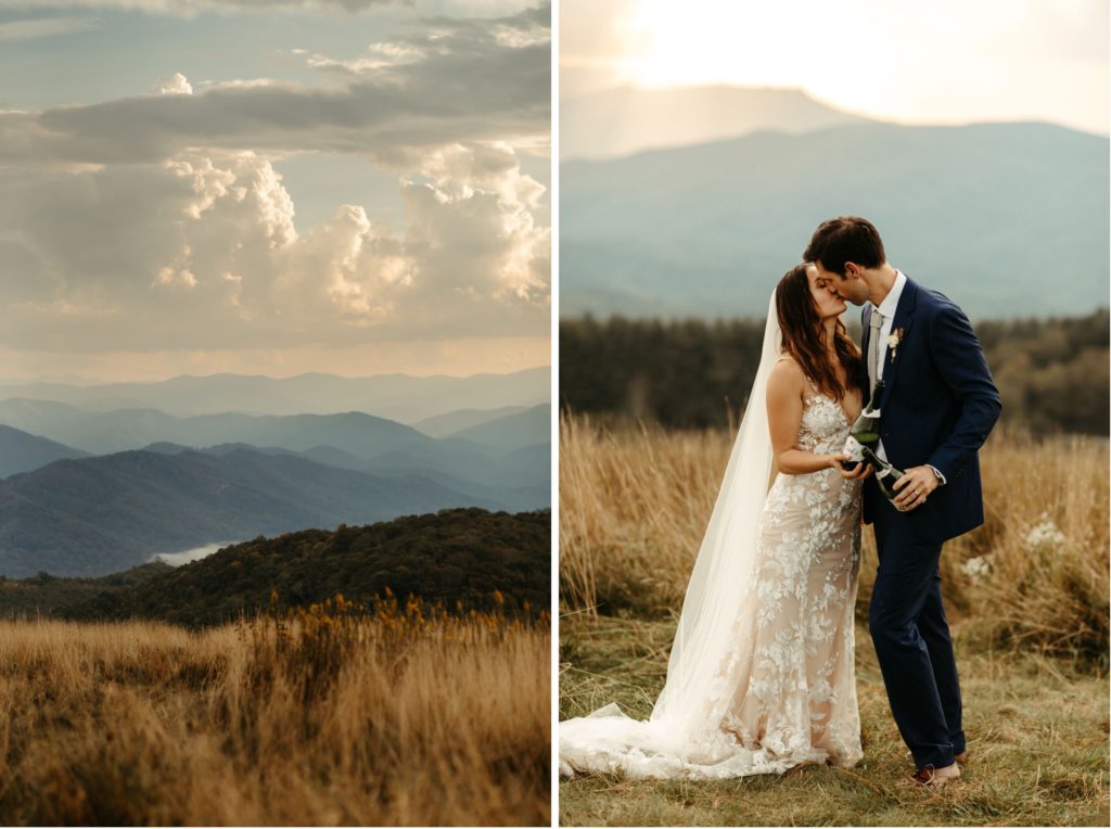 adventurous bride and groom exploring the smoky mountains 