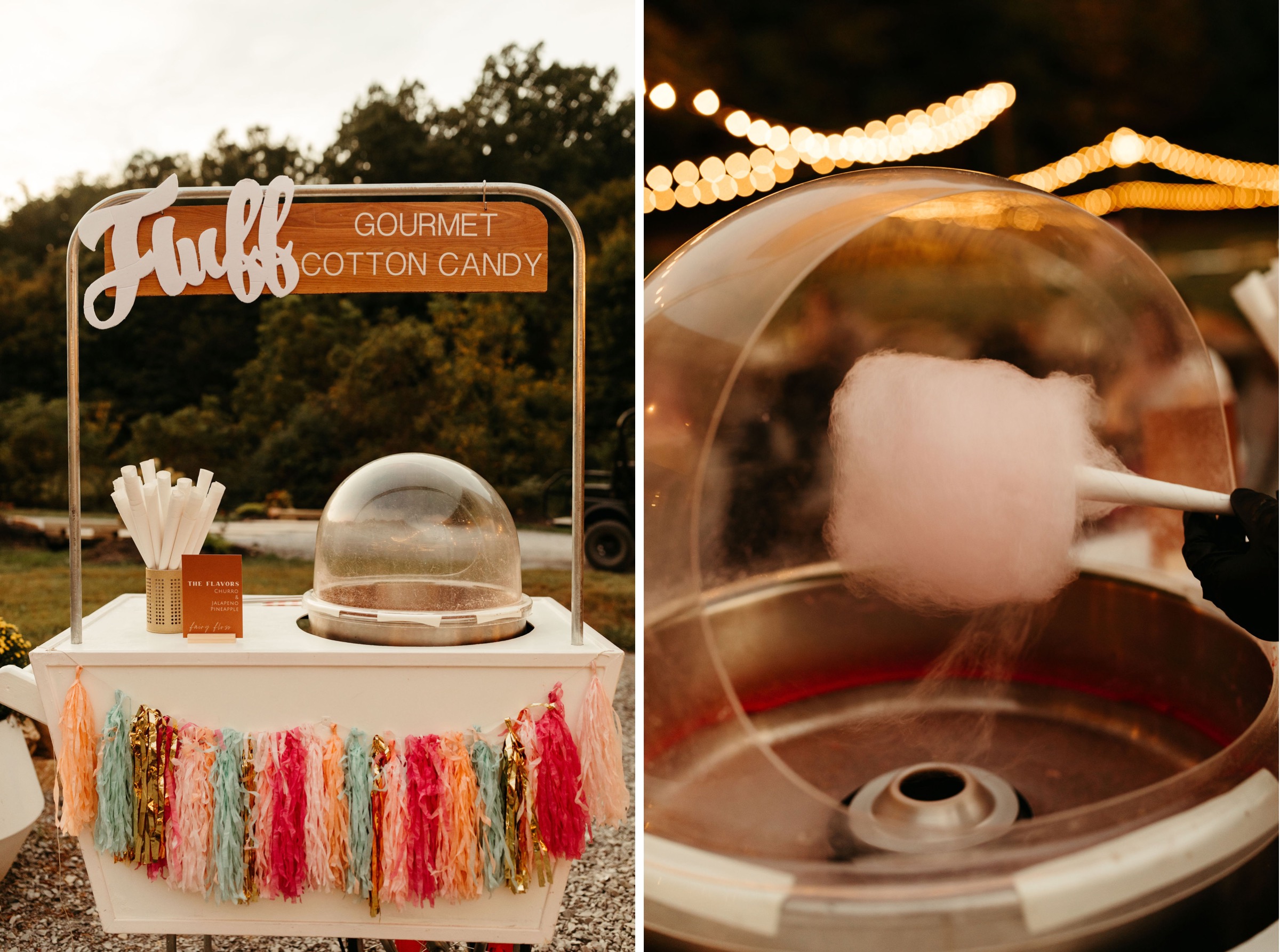 wedding reception cotton candy machine
