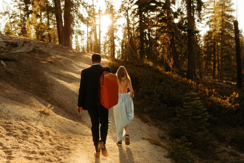 adventurous couple in yosemite for engagement session