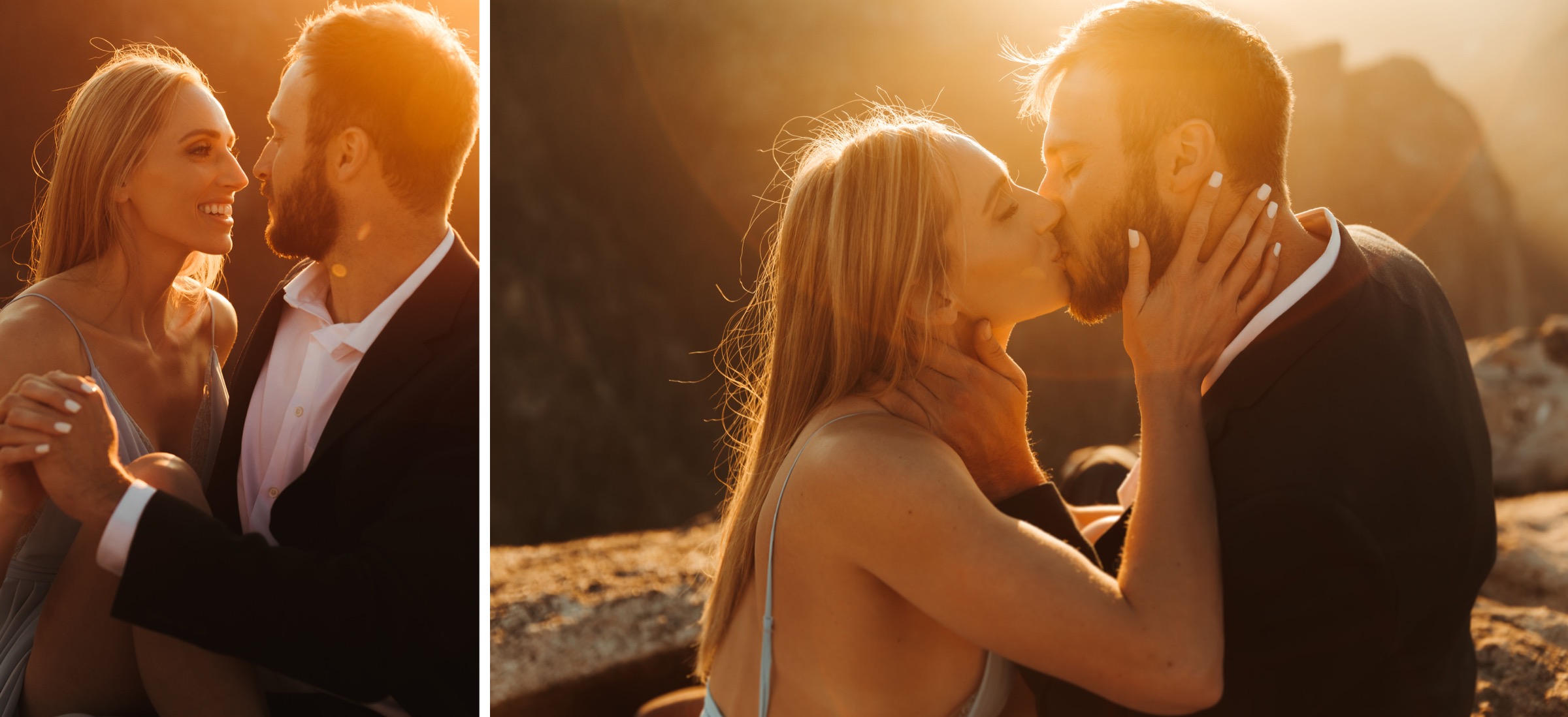 golden hour engagement session at yosemite