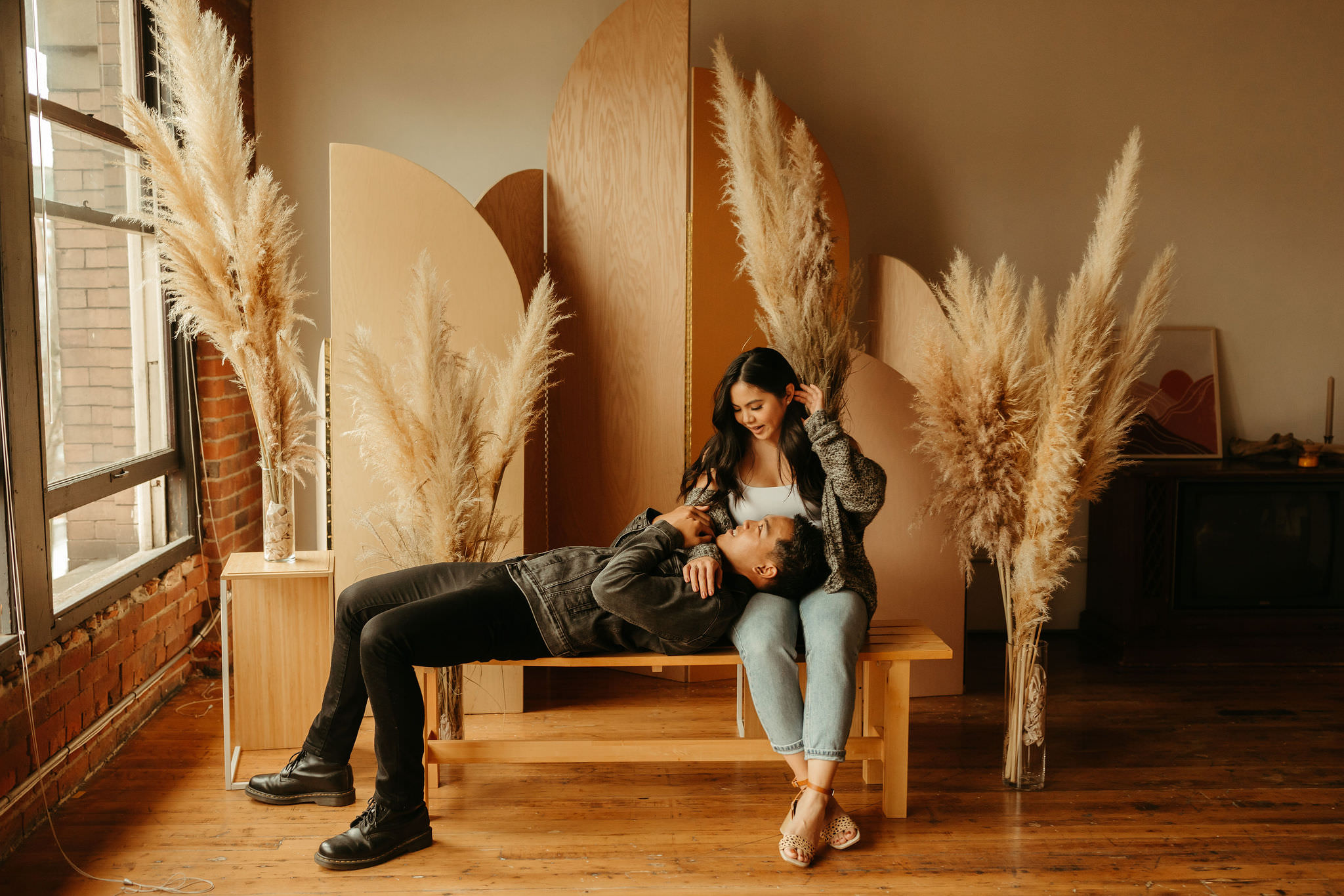 modern pampas grass studio session in seattle